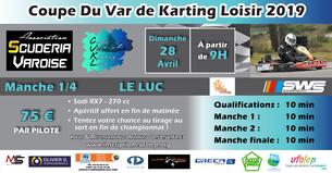 Affiche Coupe du Var de Karting Loisir 2019 Manche 1 Le Luc - 28 avril 2019