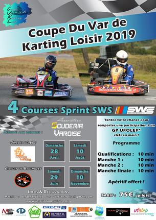 Affiche Coupe du Var de Karting Loisir 2019 Manche 2 Brignoles - 29 juin 2019
