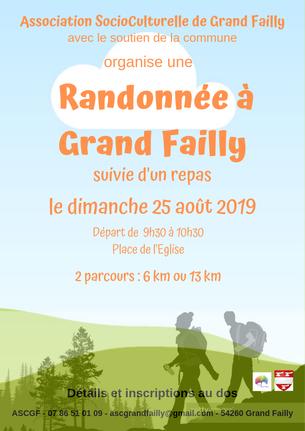 Affiche RANDONNEE A GRAND-FAILLY - 25 août 2019