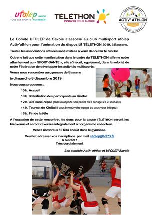 Affiche Rassemblement Fédérale UFOLEP Savoie ! - 8 décembre 2019