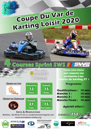 Affiche Coupe du Var de Karting Loisir Manche 1 Le Luc - 12 avril 2020