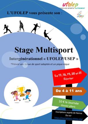Affiche STAGE MULTISPORT UFOLEP/USEP (lundi 17/02/2020) - 17 février 2020
