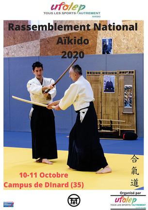 Affiche Rassemblement national Aïkido UFOLEP - 9/11 octobre 2020