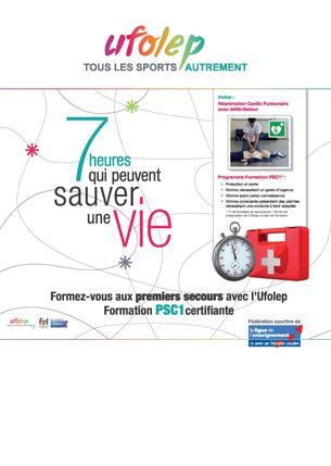 Affiche Formation PSC1 - UFOLEP Ardèche - 3 octobre 2020