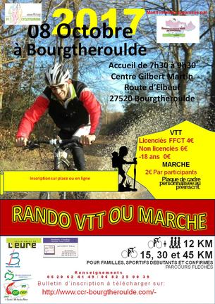 Affiche La Boue'Troude VTT MARCHE le 08 Octobre 2017 - 8 octobre 2017