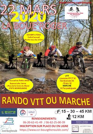 Affiche Randonnée annulé VTT Marche la "Boue'Roger" 22 mars 2020 - 22 mars 2020
