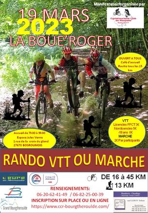 Affiche Rando VTT Marche la BOUE'ROGER - 19 March