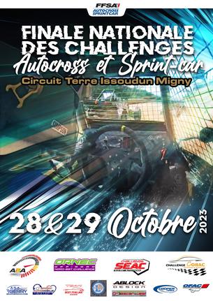 Affiche FINALE NATIONALE DES CHALLENGES AUTOCROSS ET SPRINT CAR - 28/29 octobre 2023