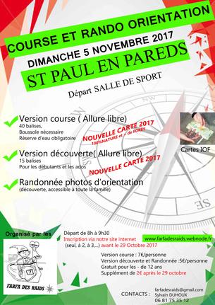 Affiche course d'orientation version course St Paul en Pareds - 5 novembre 2017