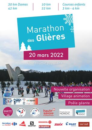 Affiche 34ème marathon des Glières - 20 mars 2022 - 20 March 2022