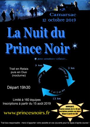 Affiche Nuit du Prince Noir 2019 - 12 octobre 2019
