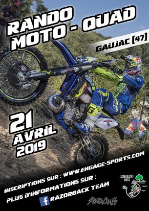 Affiche Randonnée Moto Quad Gaujac 2019 - 21 avril 2019