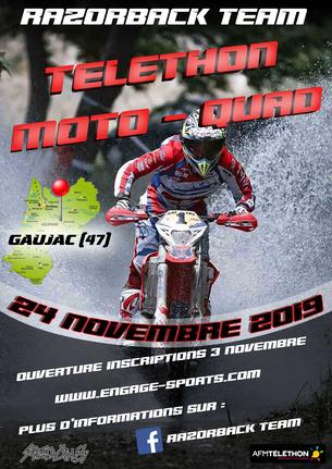 Affiche Journée Moto Quad Téléthon Razorback Team Gaujac - 24 novembre 2019