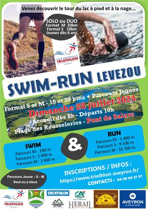 Affiche Swim run du Levezou 2024 - 28 juillet