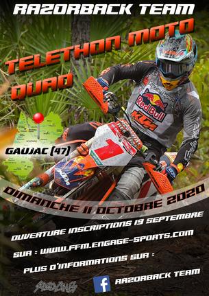 Affiche Téléthon Moto-Quad Razorback Team 11 Octobre 2020 - 25 octobre 2020
