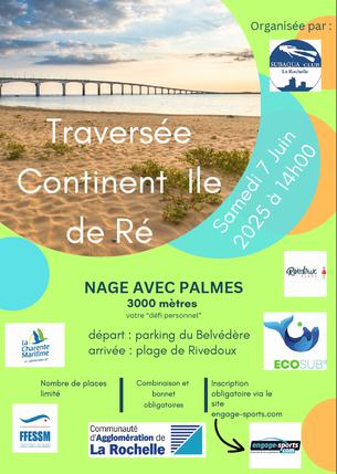 Affiche Traversée Continent-Ile de Ré 2025 - 7 juin