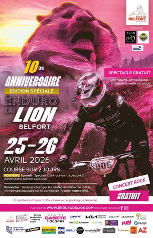 Affiche 10ème édition anniversaire Enduro du Lion - 25/26 avril