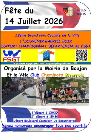 Affiche 1er Grand Prix GABRIEL BOIX - 14 juillet