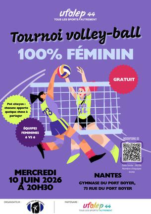 Affiche Tounoi volley-ball 100% féminin - 10 juin
